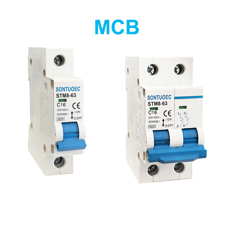STM8-63 Minyatür Devre Kesici 6ka 1P 2P 3P 4P 16A 230/400V